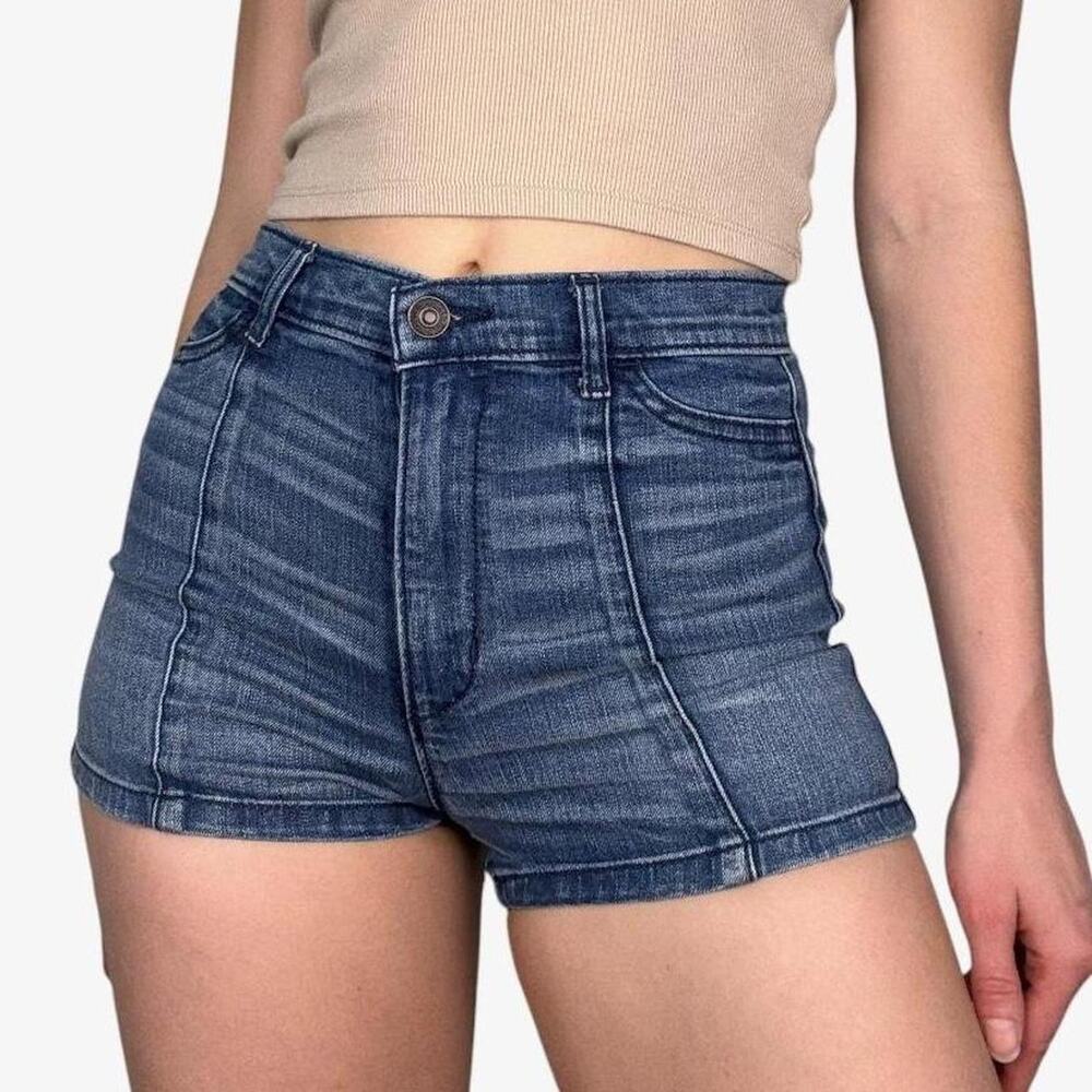 Light wash denim high rise shorts from Abercrombie